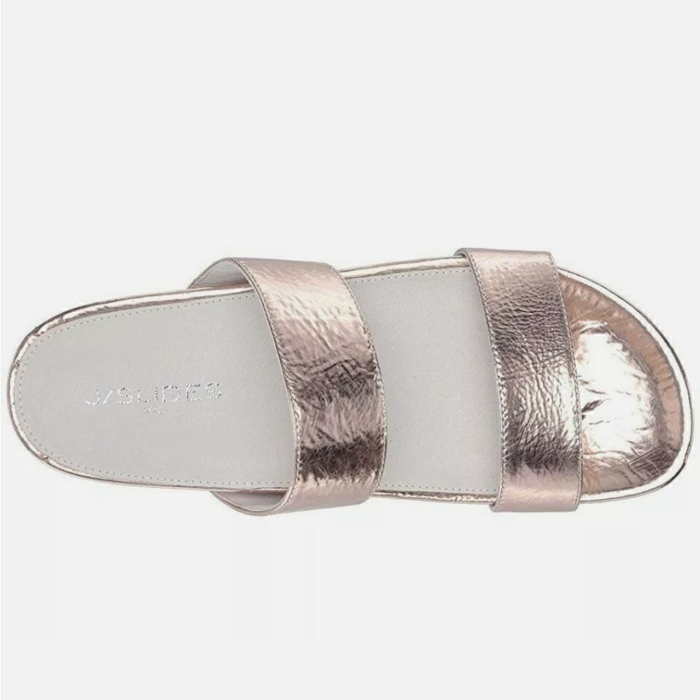 NIB J Slides NYC EDIE Leather Slides Sandal Gloss… - image 2